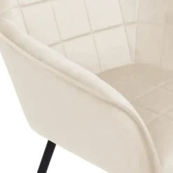 Fauteuils de table en velours beige