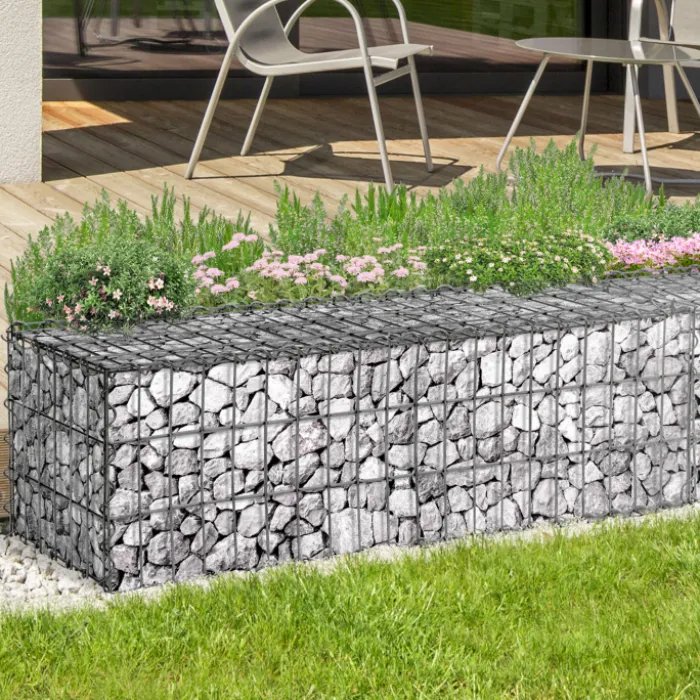 Gabions pour pierre (jardin) 100 x 30 x 30 cm : lot de 2