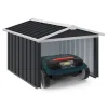 Garage pour robot tondeuse en métal gris anthracite