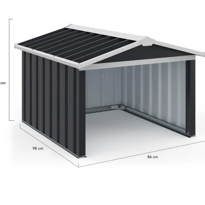 Garage pour robot tondeuse en métal gris anthracite