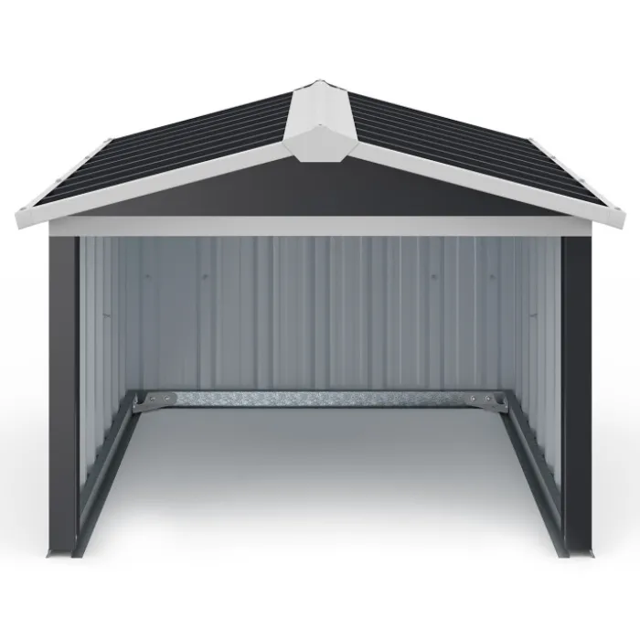 Garage pour robot tondeuse en métal gris anthracite
