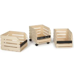Garde-manger empilable en bois à roulettes