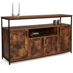 Grand buffet industriel effet bois vieilli