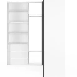 Grand dressing d’angle extensible 230x140x180 cm blanc