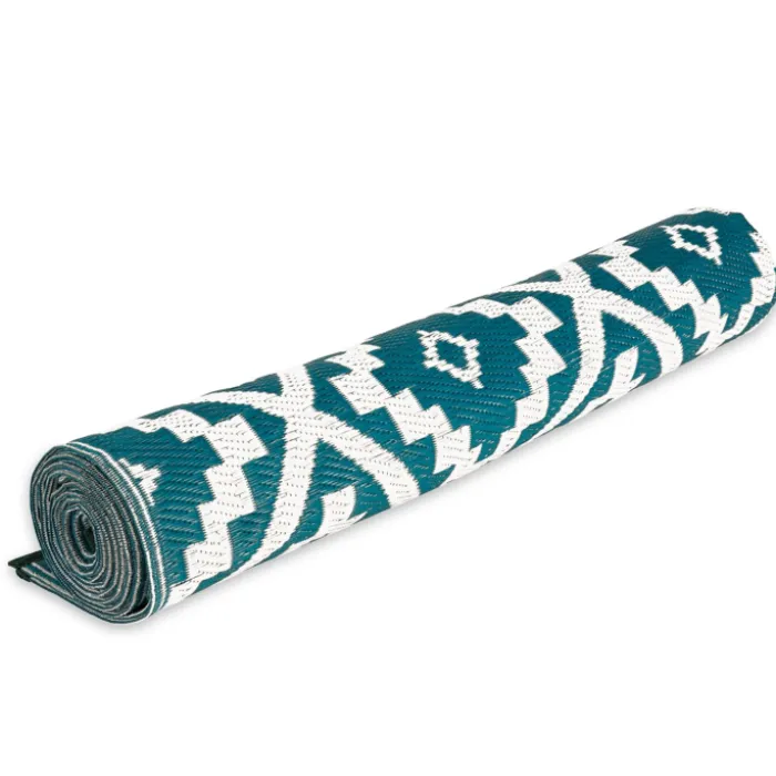 Grand tapis bleu canard pour terrasse et extérieur