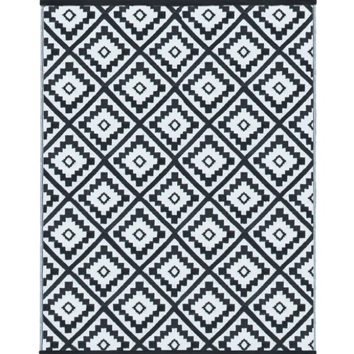 Grand tapis noir pour terrasse et extérieur