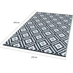 Grand tapis noir pour terrasse et extérieur