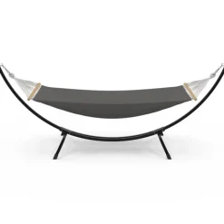 Hamac XL avec support métal noir et toile gris anthracite