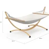 Hamac XL avec support métal effet bois et toile écrue