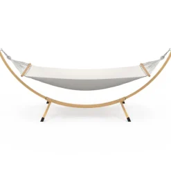 Hamac XL avec support métal effet bois et toile écrue