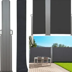 Housse pour paravent rétractable double noire