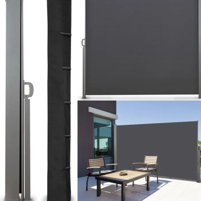 Housse pour paravent rétractable hauteur 1 m 60 noir