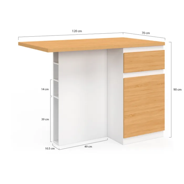 Ilot central range bouteilles 4 personnes