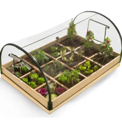 Kit complet 3 carrés potager et serre à tomates + treillis + housse