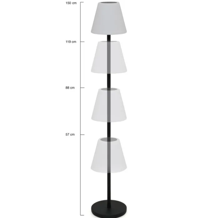 Lampadaire solaire extérieur LED multicolore