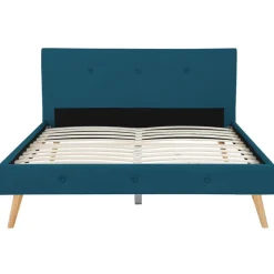 Lit bleu canard scandinave 140x190 cm