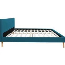 Lit bleu canard scandinave 140x190 cm