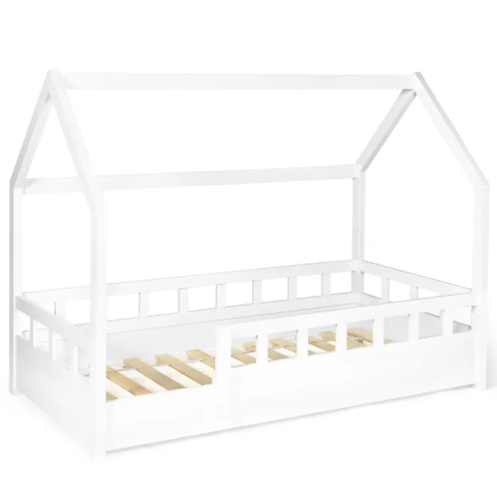 Lit cabane enfant blanc 80 x 160 cm