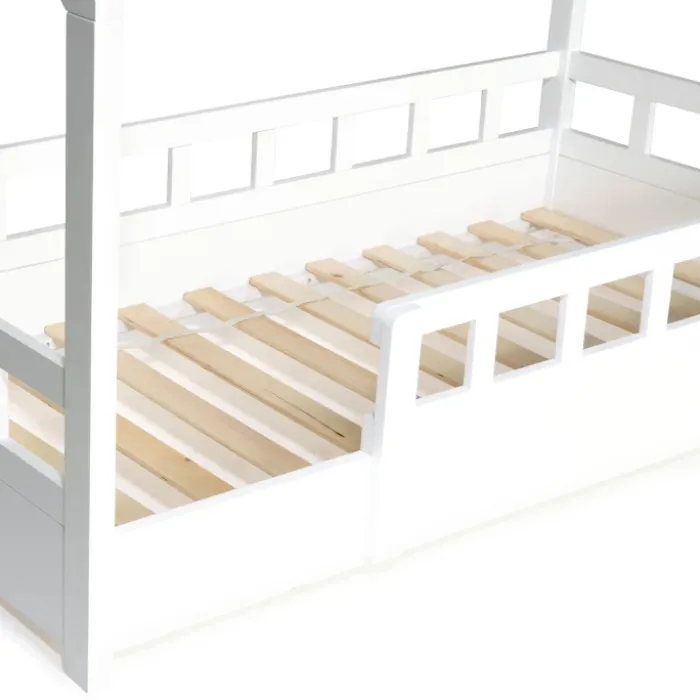 Lit cabane enfant blanc 80 x 160 cm