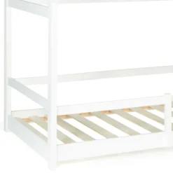 Lit cabane enfant blanc 90 x 190 cm style scandinave