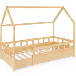 Lit cabane enfant en bois 80 x 160 cm