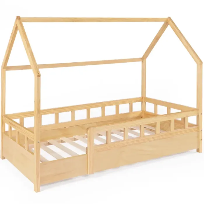 Lit cabane enfant en bois 80 x 160 cm