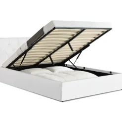 Lit coffre blanc 140x190 cm
