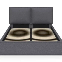 Lit coffre double gris 140 x 190