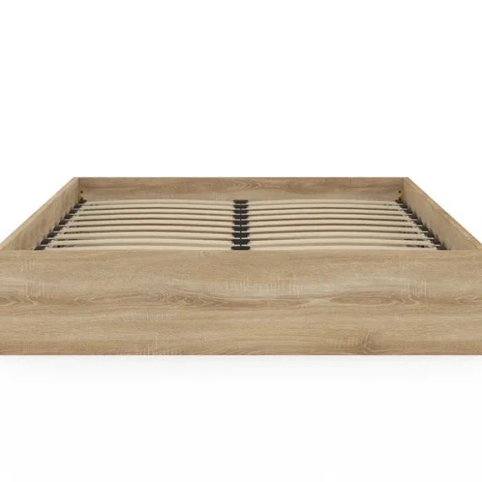 Lit coffre double SANDSIDE avec sommier 140 x 190 cm hêtre