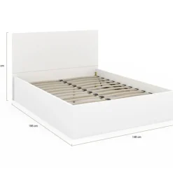 Lit coffre double 140x190 cm coloris blanc
