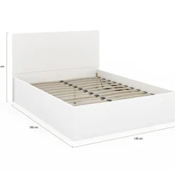 Lit coffre double 140x190 cm coloris blanc