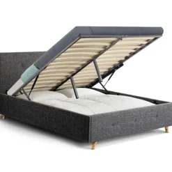 Lit coffre scandinave gris 2 places