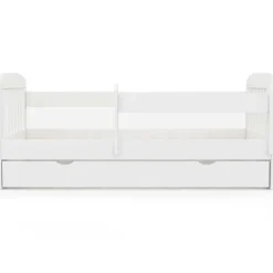 Lit enfant blanc avec tiroir de rangement sommier et barrières