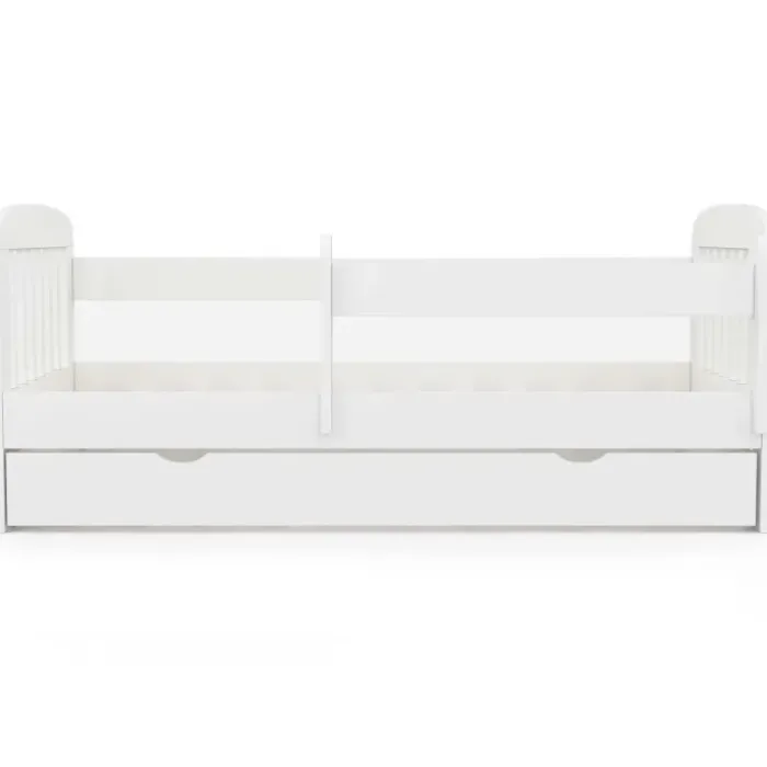Lit enfant blanc avec tiroir de rangement sommier et barrières