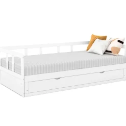 Lit gigogne transformable en lit 2 places blanc