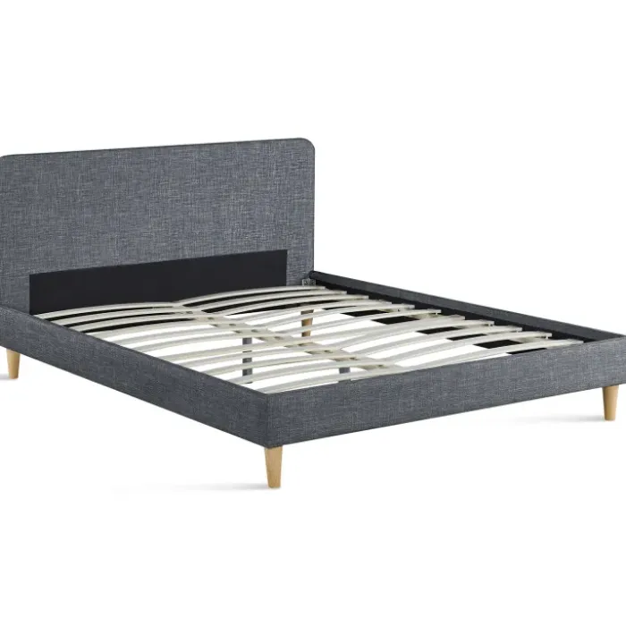 Lit scandinave gris 2 places 160x200 cm