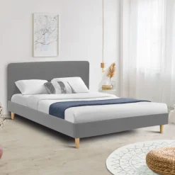 Lit scandinave gris clair 2 places