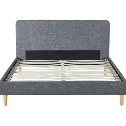 Lit scandinave 140x190 cm gris
