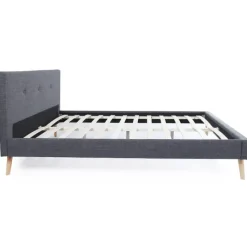 Lit style scandinave 140x190 cm gris