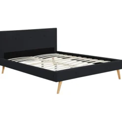 Lit style scandinave 160x200 cm noir