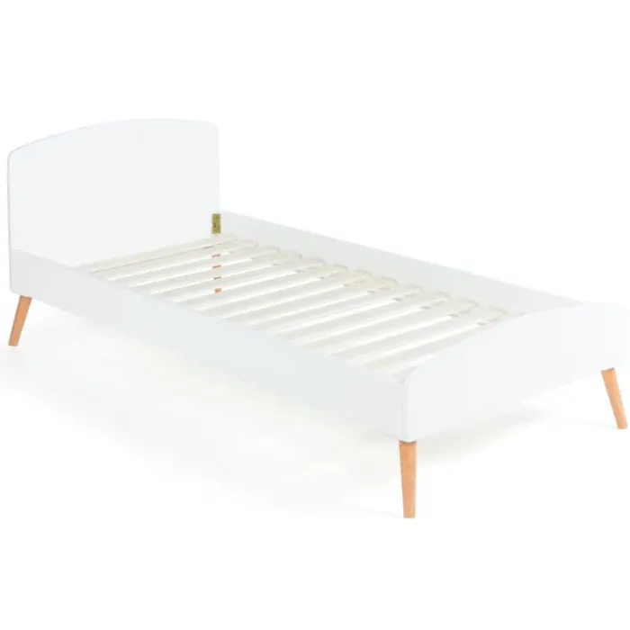 Lit style scandinave 90x190 cm blanc