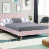 Lit style scandinave 140x190 cm rose