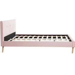 Lit style scandinave 140x190 cm rose