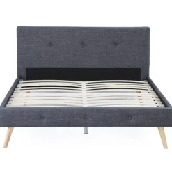 Lit style scandinave 160x200 cm gris