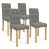 Lot 4 chaises capitonnées gris chiné