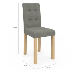 Lot 4 chaises capitonnées gris chiné
