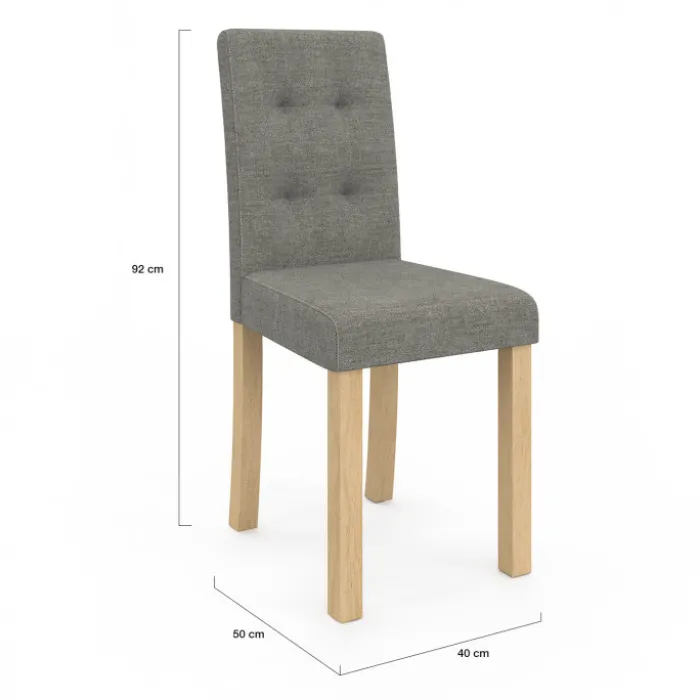 Lot 4 chaises capitonnées gris chiné
