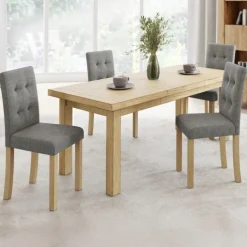 Lot 4 chaises capitonnées gris chiné