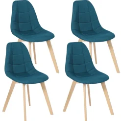 Lot 4 chaises scandinaves bleu canard