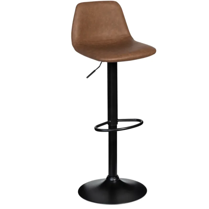 Lot 2 tabourets de bar marron vintage réglables
